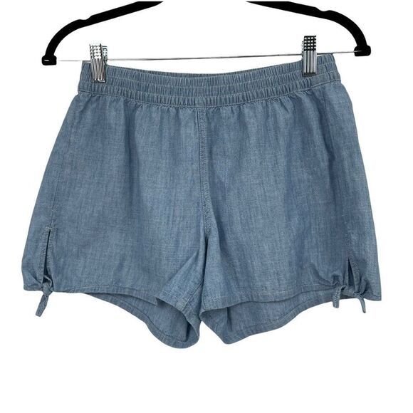 Madewell Chambray Bow Keyhole Elastic Pull On Comfort Everyday Shorts - Picture 1 of 5